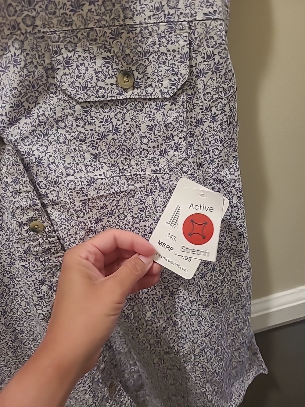Canyon Guide Outfitters Women L Gray Floral Cotton Stretch Sleeveless Shirt NWT - Picture 4 of 14
